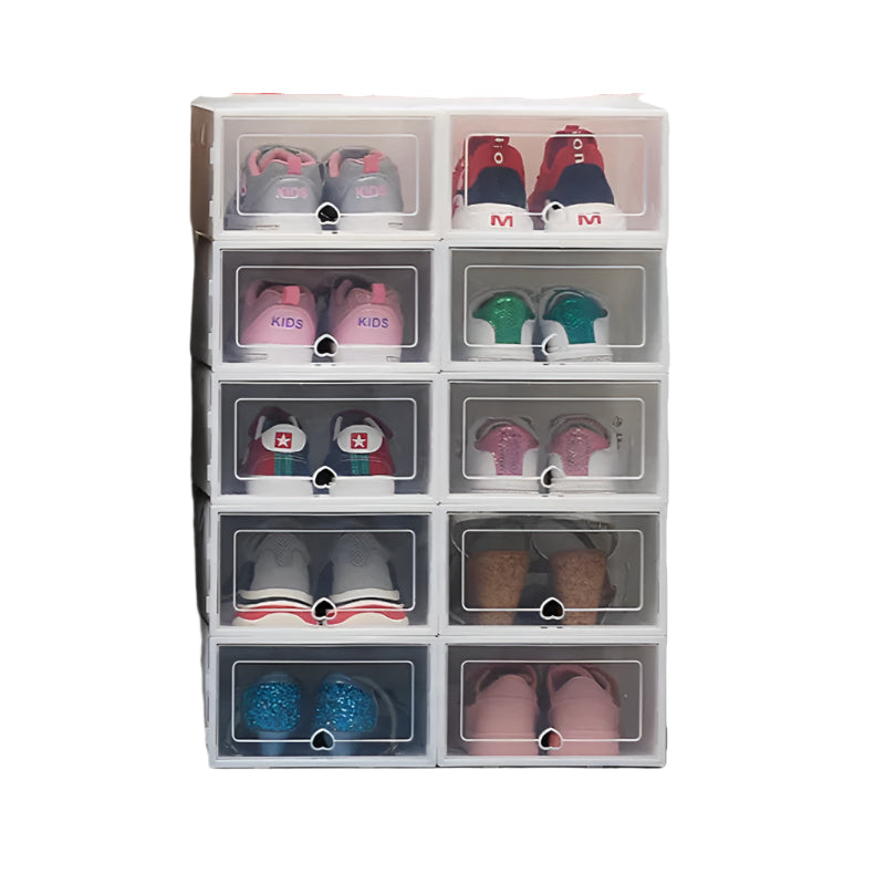 Skobox-organisator, gennemsigtigt design, støvtæt, 31X21X125cm hvid6