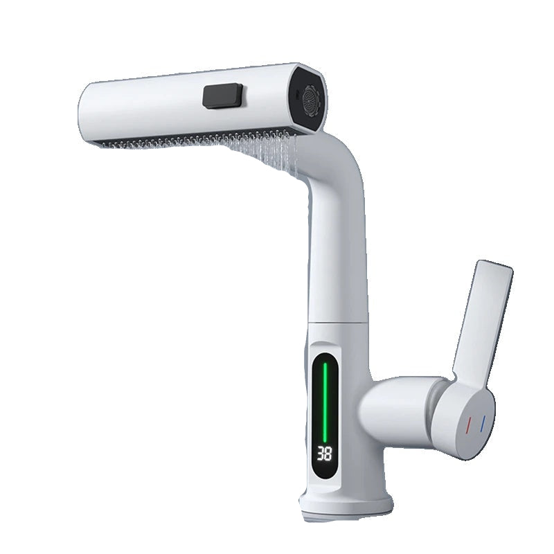 Køkkenarmatur, Intelligent Digital Display, Drejelig Vaskeløft, Gun Grey