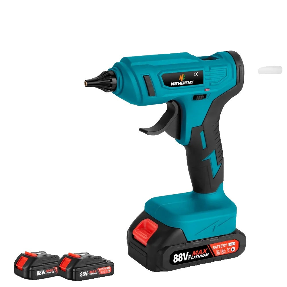 Trådløs elektrisk varm lim pistol, 100W effekt, genopladelig til Makita 18V batteri., 2 Batteri EU-stik