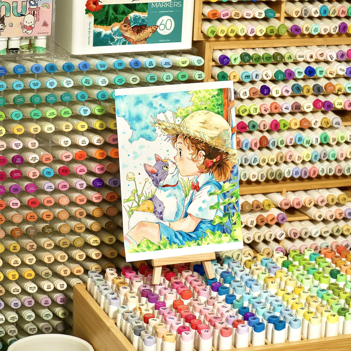 Ohuhu Art Markers, 72 farver, genopfyldelige og dobbelte spidser til alsidig kreativitet, fin pensel 72 CLR