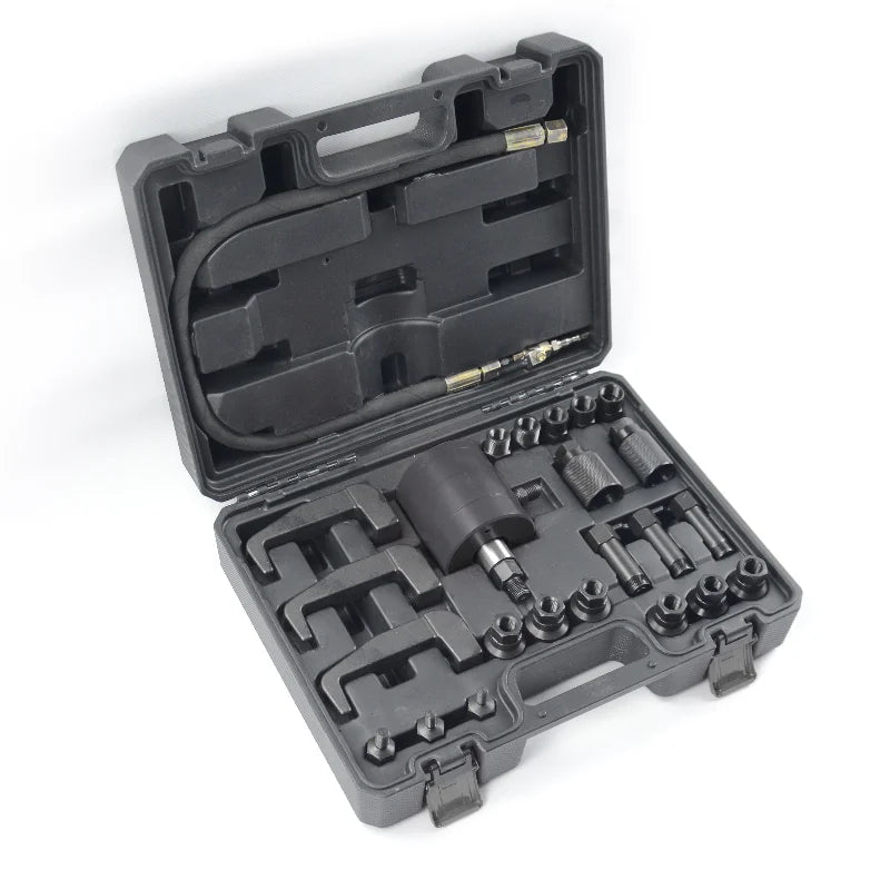 Pneumatisk Diesel Indsprøjtningsudtrækker Kit, 19 Adaptere, Højtrykskompatibilitet