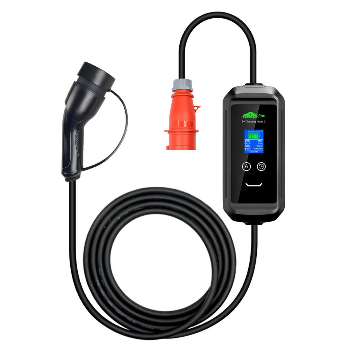 Bærbar EV-lader, 7M længde, justerbar strøm, 11KW effekt,TYPE2