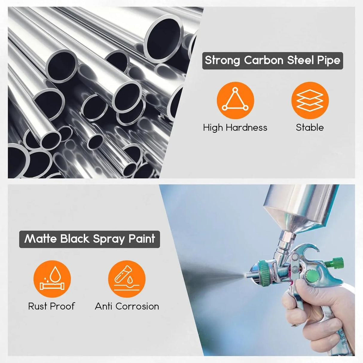 Trappegelændere, holdbar støbejernskonstruktion, skridsikker design, alsidig til indendørs og udendørs brug.