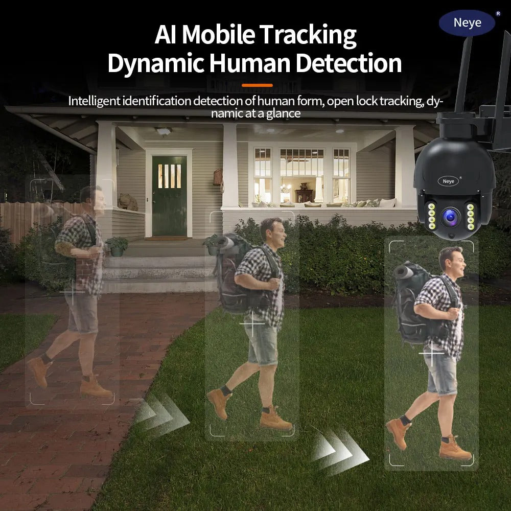 WiFi PTZ Kamera, 30X Zoom, Automatisk Sporing,8MP 4K, EU-stik