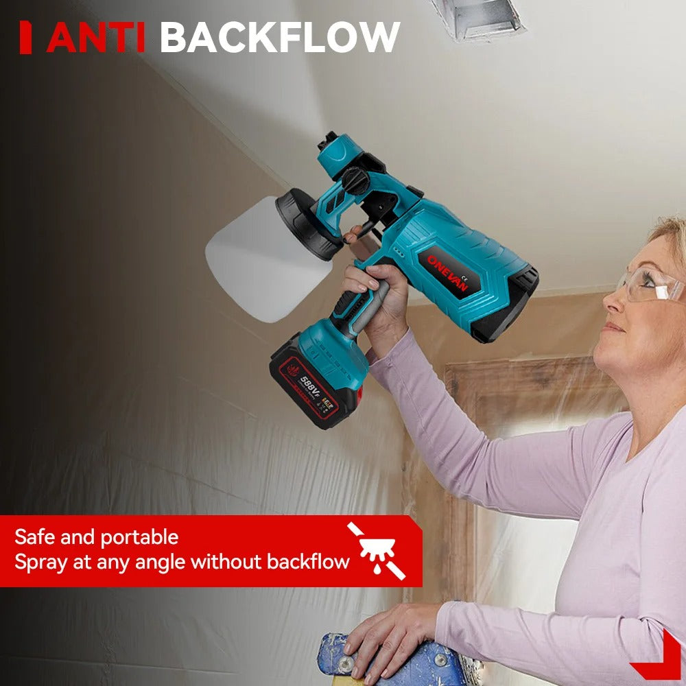 Trådløs elektrisk sprøjtepistol, bærbar, stålbelægning, 2 Batteri EU-stik