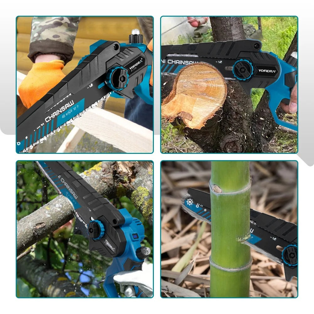 Elektrisk Beskæringssav, 8-Tommer Klinge, Børsteløs Motor,EU, 2Batteri Plastkasse