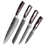 Køkkenknivsæt, Laser Damaskusmønster, Japansk Santoku-kniv