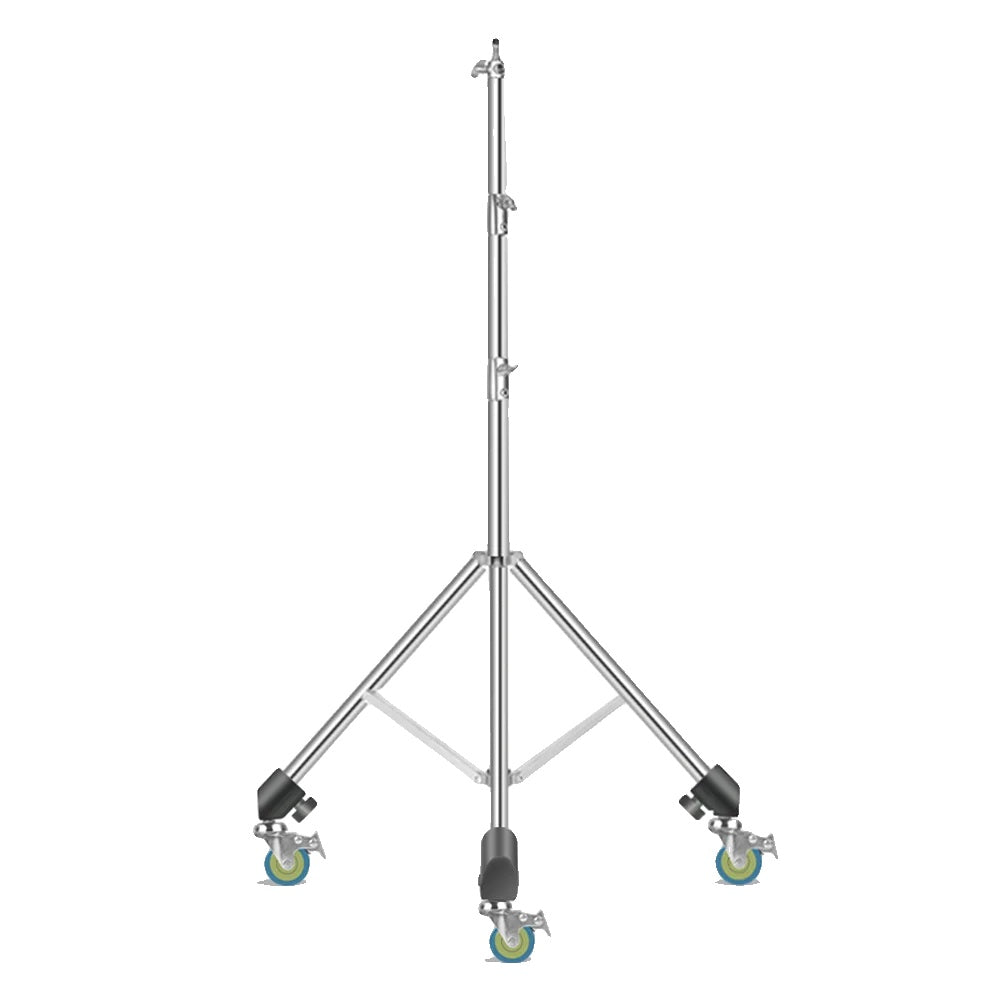 Tripod stativ, rustfrit stål konstruktion, hjul til mobilitet, Ingen hjul
