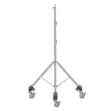 Tripod stativ, rustfrit stål konstruktion, hjul til mobilitet, Ingen hjul