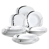 Middagssæt, porcelæn keramik, Black Line køkken serveringssæt, 36 DELE