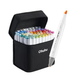 Ohuhu Art Markers, 72 farver, genopfyldelige og dobbelte spidser til alsidig kreativitet, fin pensel 72 CLR
