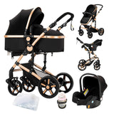 Barnevogn, 3 i 1 Design, Høj Landskab, 588-Black