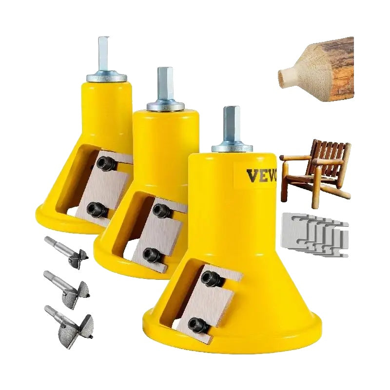 Tenon Cutter Log Furniture Kit, Lige/Krumme Blade, Kommercielt Træbearbejdningsværktøj, 4 stk buet klinge