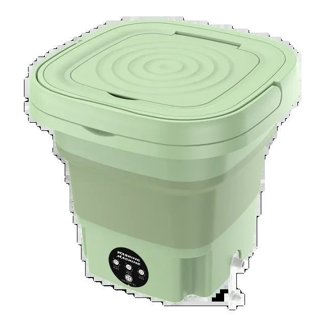 Bærbar Vaskemaskine, Foldbart Design, Centrifugeringsfunktion for Tørring, Lilla, EU
