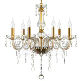 Krystal lysekrone, LED-belysning, vintage design, 10 arme Cognac