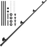 Trappegelændere, holdbar støbejernskonstruktion, skridsikker design, alsidig til indendørs og udendørs brug.