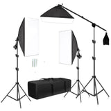 Fotograferings Softbox Kit, 3 Softboxes, Boom Arm, 135W dagslys pære