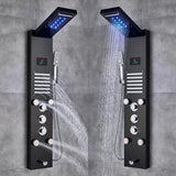Brusepanel, Vandfaldsdesign, Massagesystem, Sort