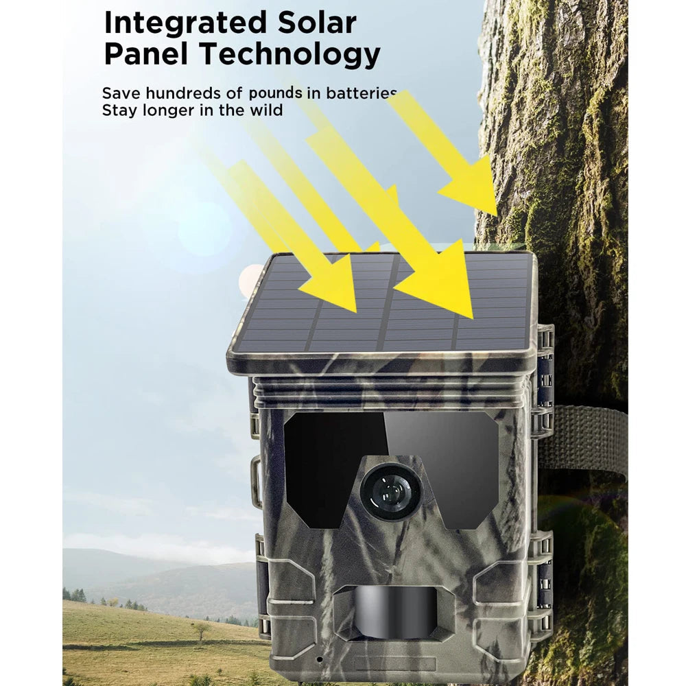 Jagtkamera med Solpanel - 24MP Billeder og 1080P Video, Vandtæt og Hurtig Udløserhastighed 4