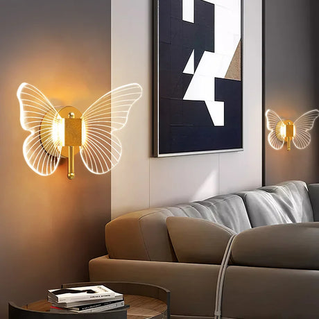Væglampe, LED-belysning, Butterfly Design, 1 stykke 20 cm, Naturligt lys
