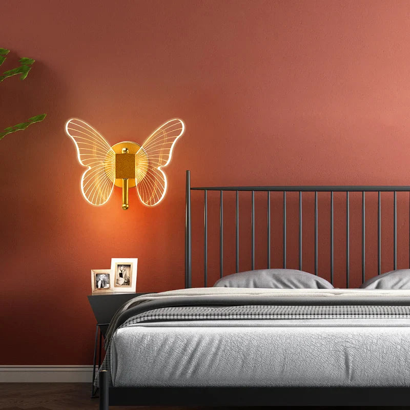 Væglampe, LED-belysning, Butterfly Design, 1 stykke 20 cm, Naturligt lys