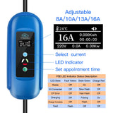 EV-lader, 16A Hurtigopladning, Type 2 Stik, Blå, Type2