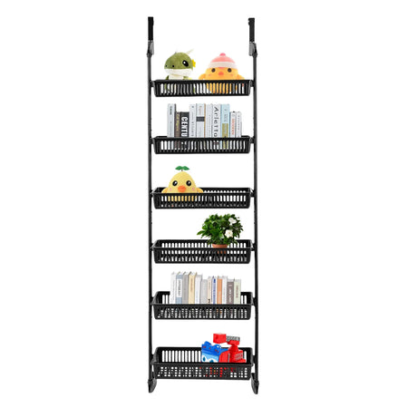 Opbevaringskurv Hylde, 6 Niveauer, Pladsbesparende Design, Holdbare Materialer,sort