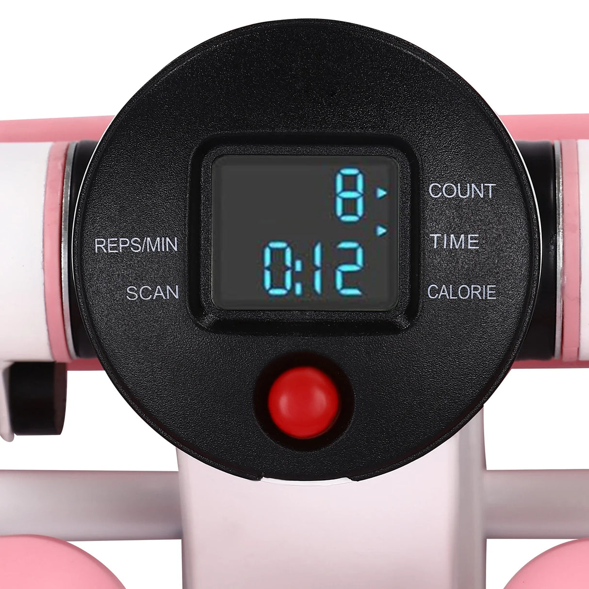Mini Stepper Træningsmaskine, 330 lbs Kapacitet, LED Display og 38° Pedal Vippe,Lyserød