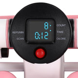 Mini Stepper Træningsmaskine, 330 lbs Kapacitet, LED Display og 38° Pedal Vippe,Lyserød