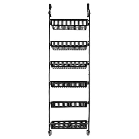 Opbevaringskurv Hylde, 6 Niveauer, Pladsbesparende Design, Holdbare Materialer,sort