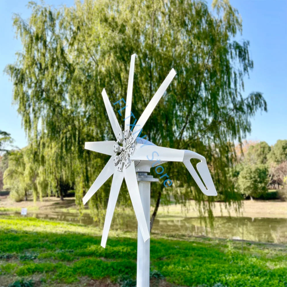 Vindmølle generator, 3KW effektudgang, off-grid inverter, HVID, 3000W8blade, 12V