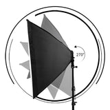 Fotograferings Softbox Kit, 3 Softboxes, Boom Arm, 135W dagslys pære