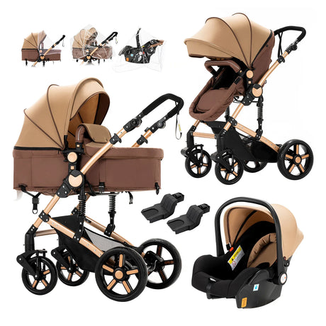 Barnevogn, 3 i 1 Design, Høj Landskab, 588-Black