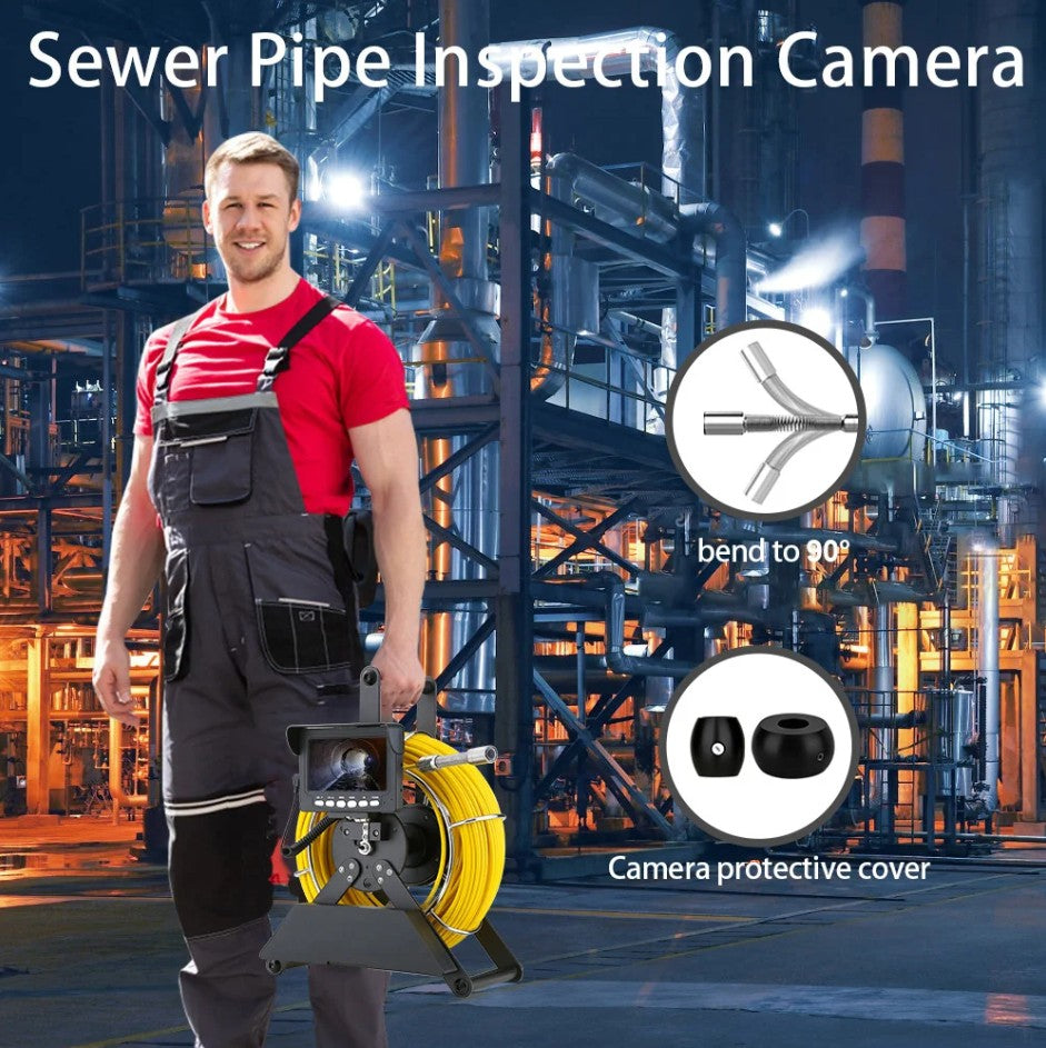 Kloakrørsinspektionskamera, 43" skærm, industrielt endoskop, 22MM med DVR
