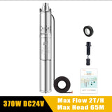 Solcelle Submersible Pumpe, 370W Effekt, 2T/H Flow Rate, DC 24V, 370W