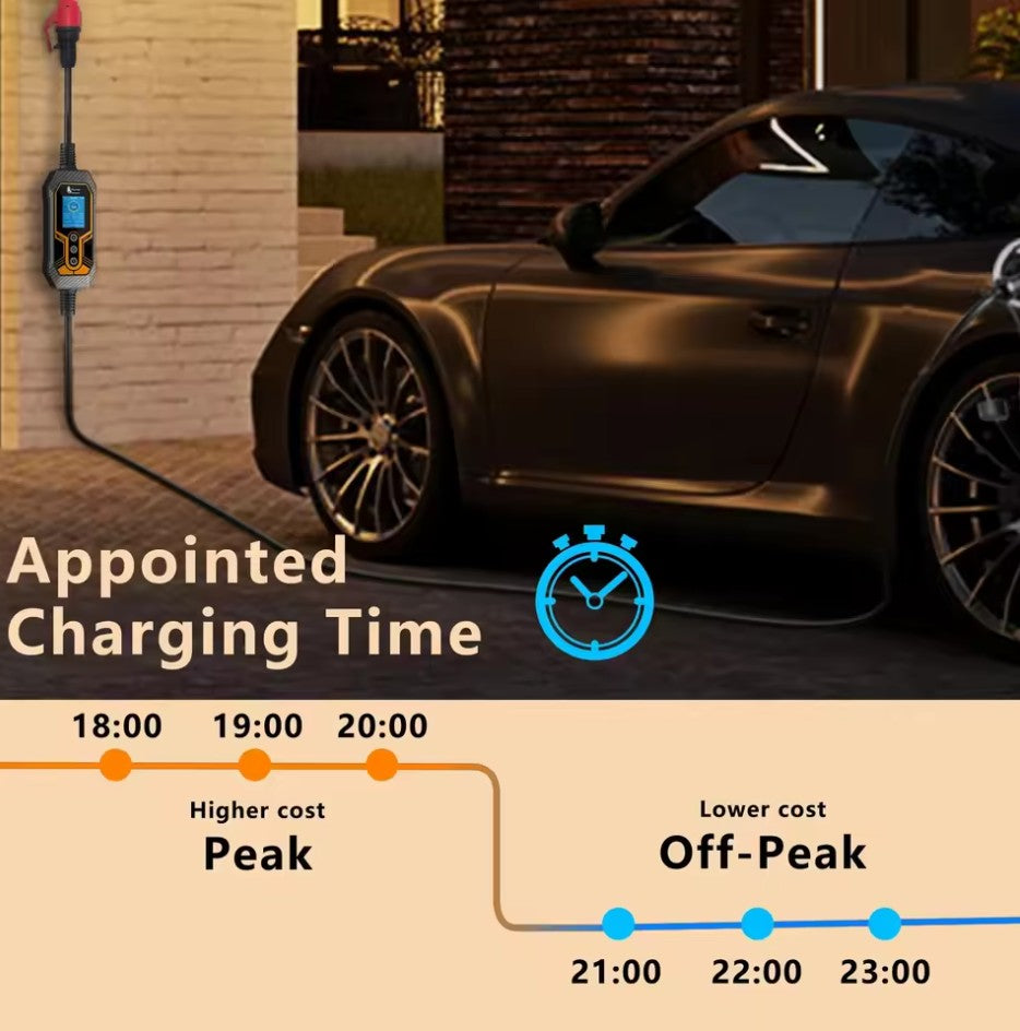 Bærbar EV-lader, 11KW Hurtigopladning, Wi-Fi-forbindelse, 11KW 5m Uden Adapter, Type2