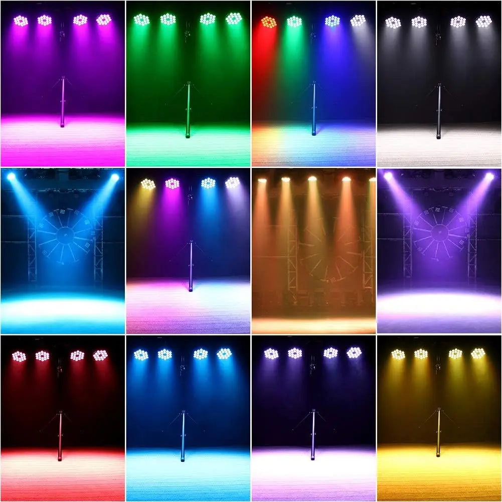 Professionel diskotekbelysning, 6-i-1 LED-belysning, DMX512 multimodus, 18 W RGBWA UV