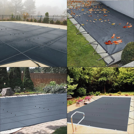 Pool Sikkerhedsdække, PVC Materiale, Vinterbeskyttelse, 13x26 ft
