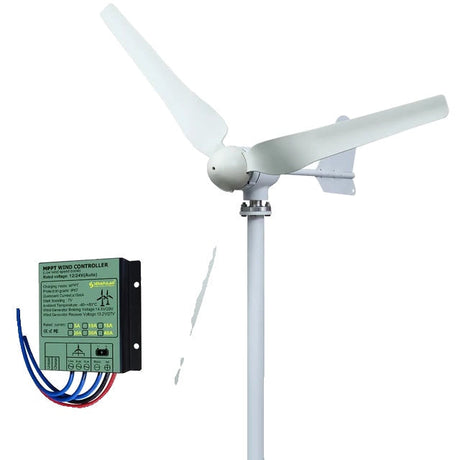 Vindgenerator 4000W - Lavt Støjniveau med Hybrid Controller og LCD-Skærm, Off-Grid System 0