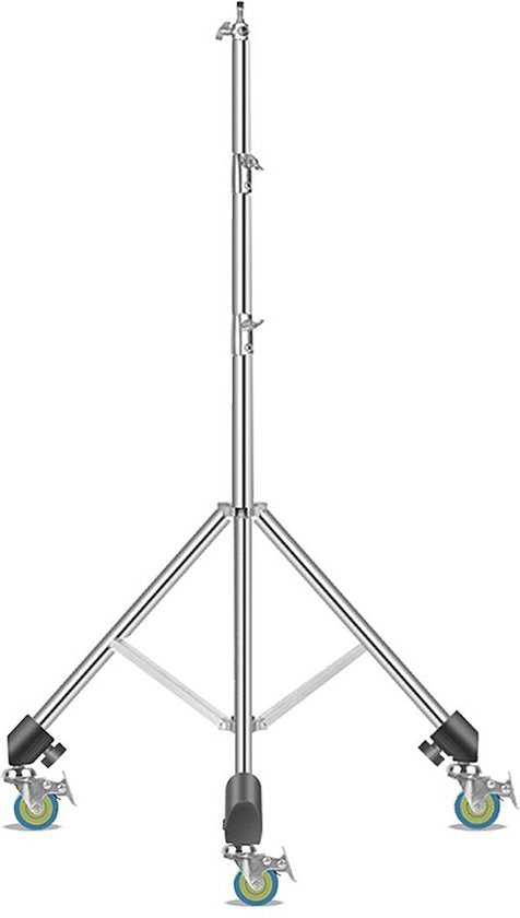 Tripod stativ, rustfrit stål konstruktion, hjul til mobilitet, Ingen hjul