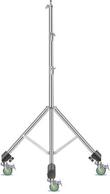 Tripod stativ, rustfrit stål konstruktion, hjul til mobilitet, Ingen hjul