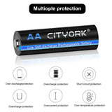 CITYORK AA Genopladelige Batterier, Høj Kapacitet 3000mAh, Oplader Inkluderet>,16AA og oplader