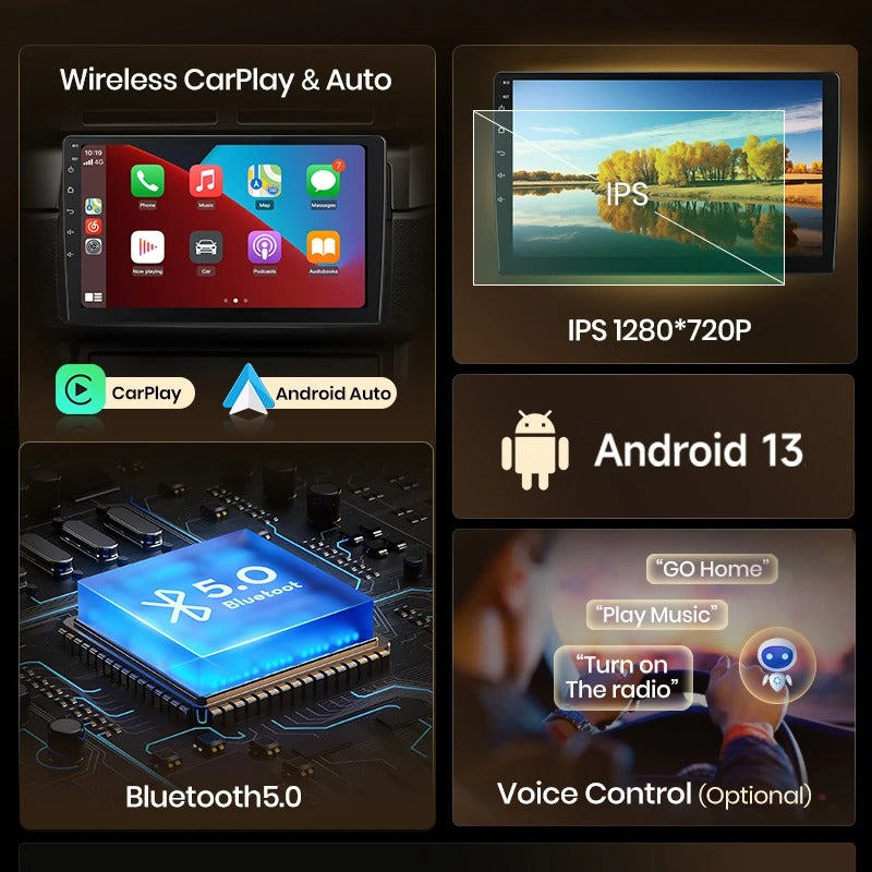 Bilradio til Citroen C4 2 B7, Trådløs CarPlay & Android Auto, 2 Din Størrelse, V1 Pro (2GB-32GB)