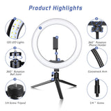 Selfie Ring LED-lys, RGB-farveindstillinger, justerbart stativstativ, 200cm stativlys