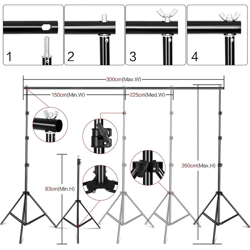 Fotoudstyr, Softbox-belysning, Stativstander, Foto Studio Kit