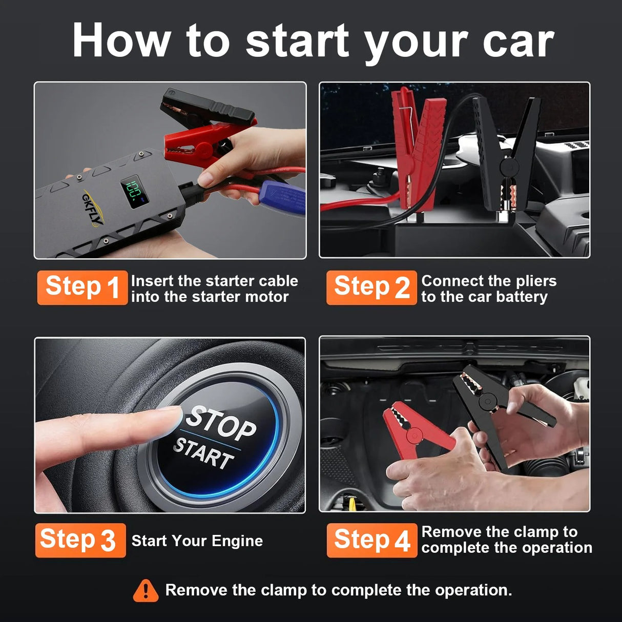 Bil Jump Starter, 1500A Strøm, Multi-funktion Booster, 1500A 18000mAh