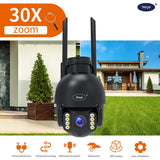 WiFi PTZ Kamera, 30X Zoom, Automatisk Sporing,8MP 4K, EU-stik