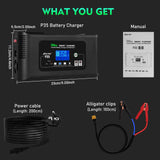 35A Smart Bilbatterioplader, Dobbelt Spænding (12V/24V), Intelligent LCD Display,EU-stik