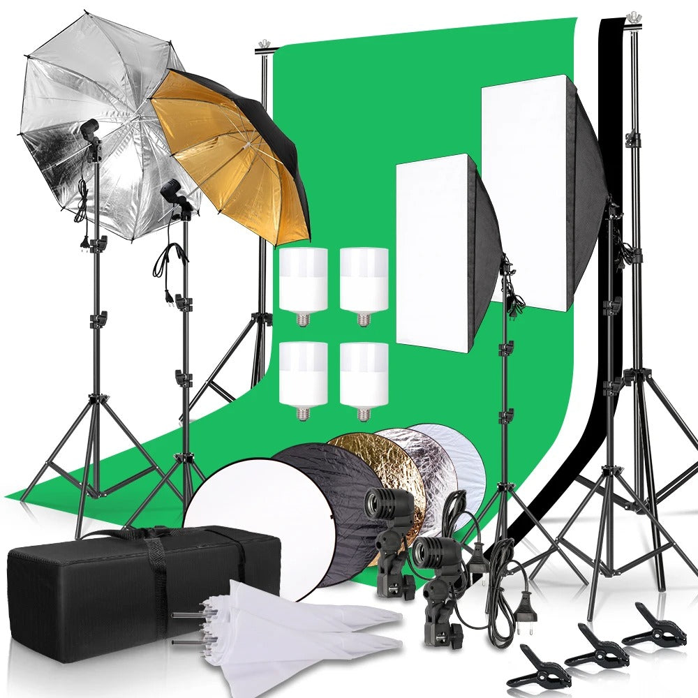 Fotoudstyr, Softbox-belysning, Stativstander, Foto Studio Kit